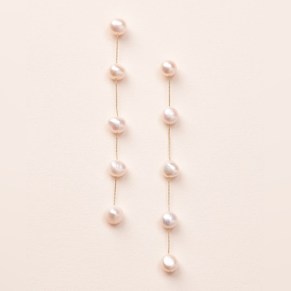 Freshwater Shell Pearl Sterling Silver Earrings - Picture 4 of 11